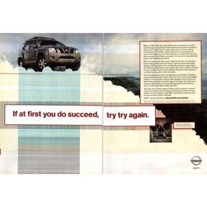 2006 Nissan Xterra SUV 2 Page Vintage Print Ad If At First You Succeed Wall Art